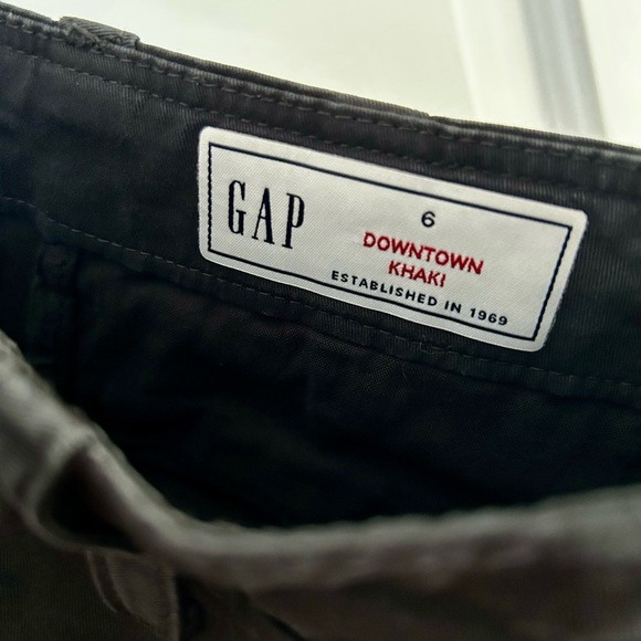 Gap Downtown Khaki Trousers Black New High Rise Straight Leg - Women’s Size 6 - Picture 3 of 9